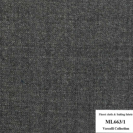 ML663/1 Vercelli CXM - Vải Suit 95% Wool - Xám Trơn